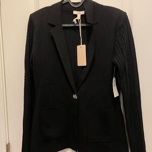 Como Vintage Black Blazer Structured Suit Jacket
